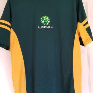 Australia socceroos green yellow size XL short sleeve shirt jersey
